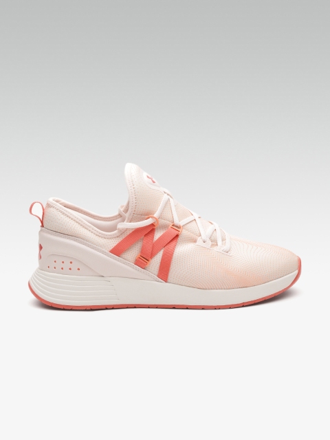 

UNDER ARMOUR Women White & Peach-Coloured Breathe Printed Training Shoes