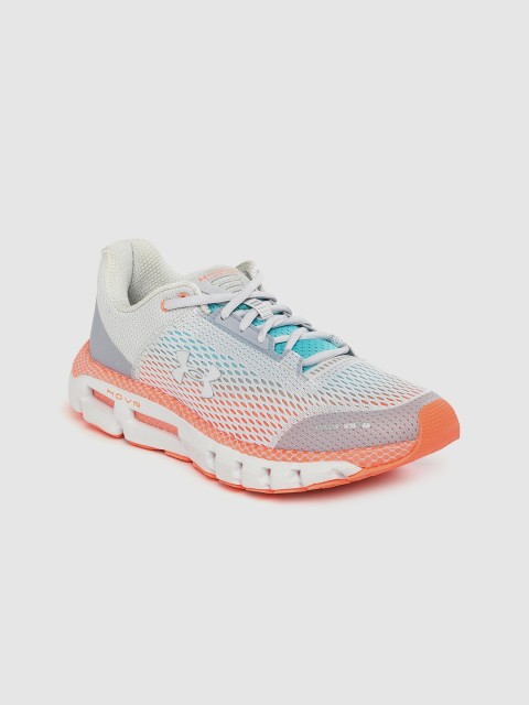 

UNDER ARMOUR Women Grey & Orange HOVR Infinite Woven Design Running Shoes