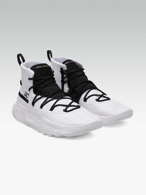 

UNDER ARMOUR Men White Mid-Top Basketball Shoes