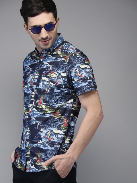 

THE BEAR HOUSE Men Multicoloured Slim Fit Printed Casual Shirt, Multi