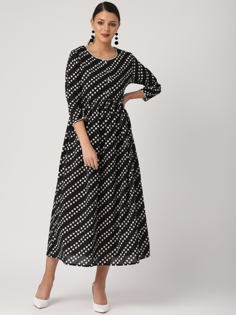 

IMARA Women Black & White Printed Maxi Dress
