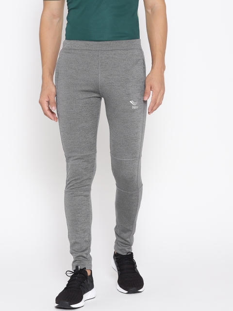 

Yuuki Men Grey Melange Solid Straight Fit Running Track Pants