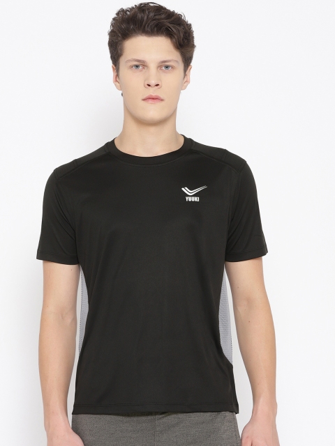 

Yuuki Men Black Slim Fit Solid Round Neck Running T-shirt