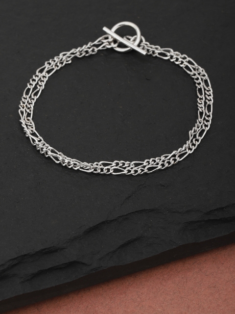 

Carlton London Silver-Toned Rhodium-Plated Dualstrand Bracelet