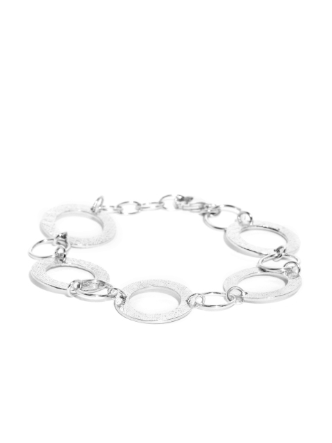 

Carlton London Silver-Toned Rhodium-Plated Circular Link Bracelet