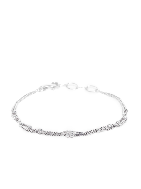 

Carlton London Silver-Toned Rhodium-Plated Dualstrand Bracelet