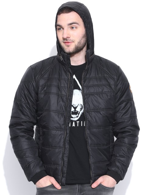 

Jack & Jones Black Padded Hooded Jacket