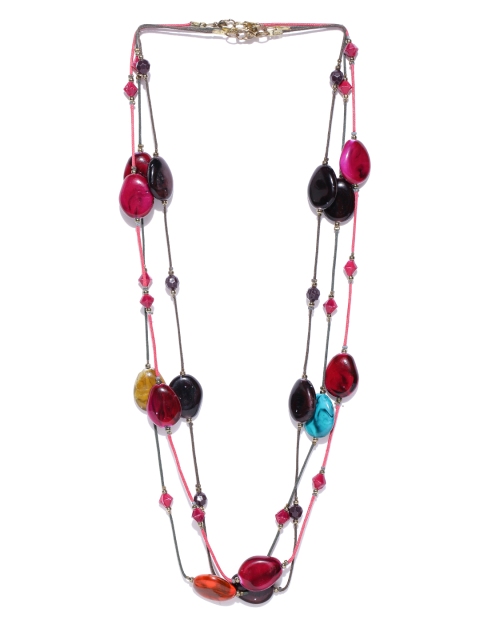 

Carlton London Set of 3 Gold-Plated Beaded Statement Necklace, Blue
