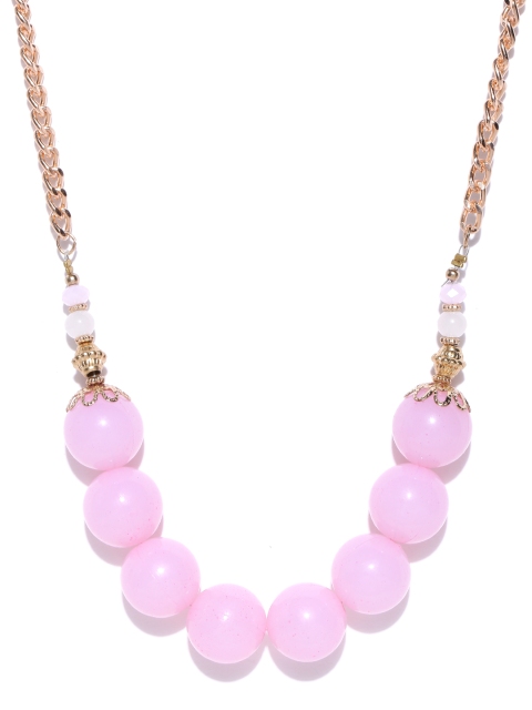 

Carlton London Pink Gold-Plated Beaded Necklace