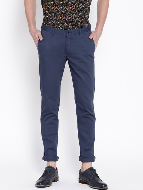 

Blackberrys Men Navy Blue Sharp Regular Fit Self Design Chinos