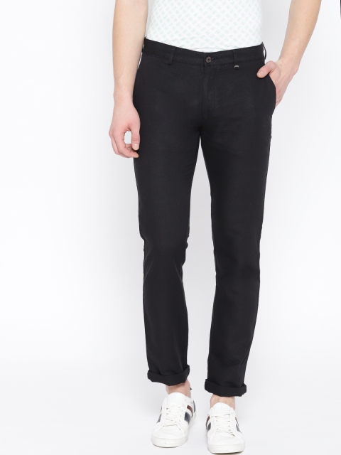 

Blackberrys Men Black Sharp Regular Fit Solid Trousers