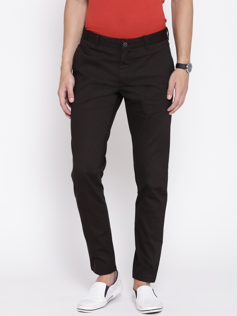 

Blackberrys Men Coffee Brown Sharp Regular Fit Self Design Regular Trousers