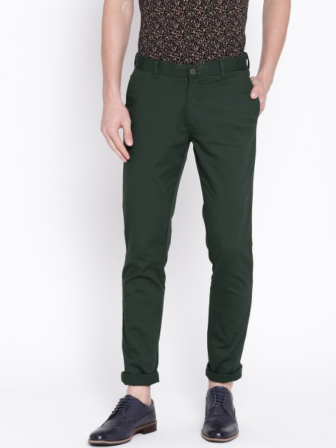 

Blackberrys Men Green Sharp Regular Fit Self Design Chinos