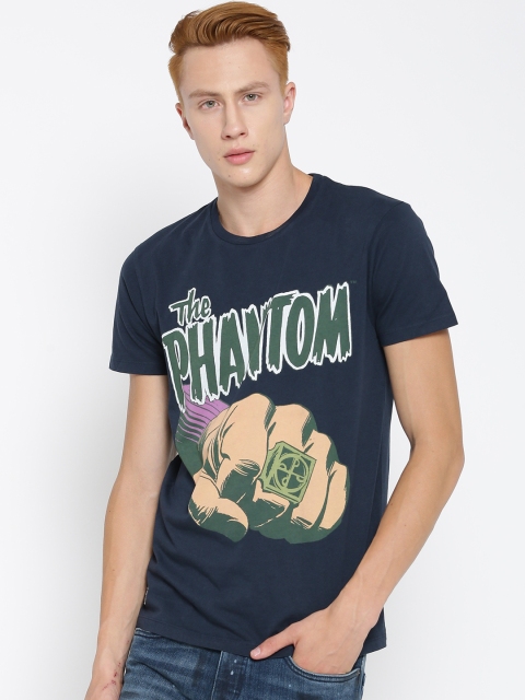 

Jack & Jones Navy Printed T-shirt, Navy blue