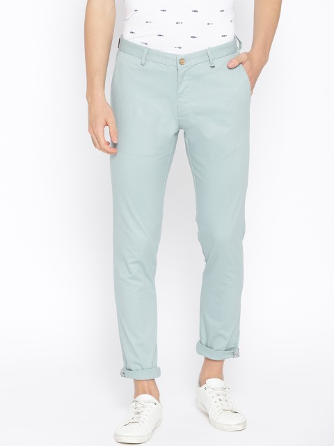 

Blackberrys Men Blue Sharp Regular Fit Self Design Regular Trousers