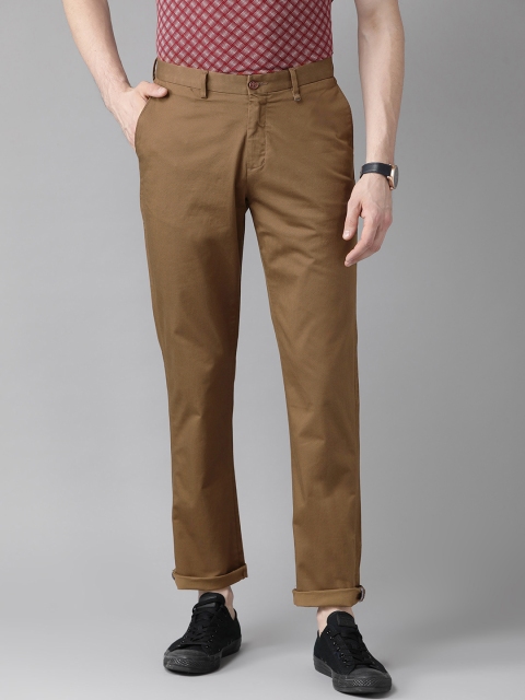 

Blackberrys Men Brown Sharp Regular Fit Printed Regular Trousers