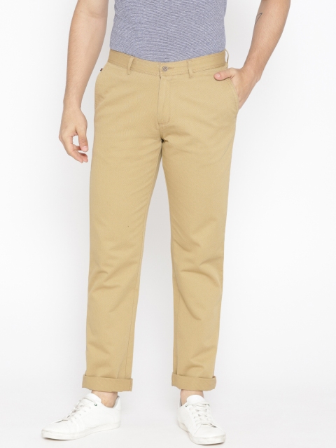 

Blackberrys Men Khaki Sharp Regular Fit Self Design Chinos