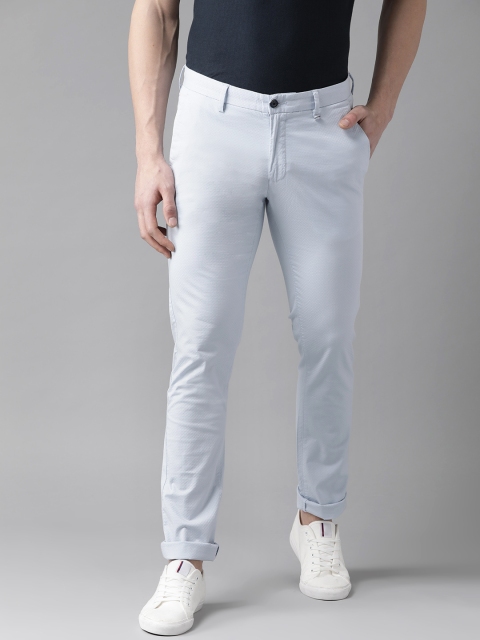 

Blackberrys Men Blue Regular Fit Self Design Regular Trousers