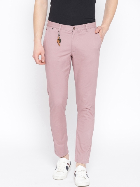 

Blackberrys Men Mauve Sharp Regular Fit Solid Chinos