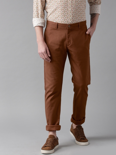 

Blackberrys Men Brown Regular Fit Self Design Trousers