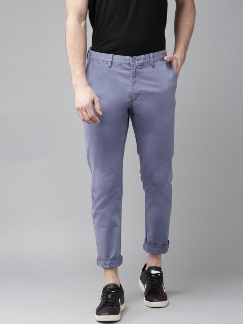 

Blackberrys Men Lavender Skinny Fit Solid Chinos
