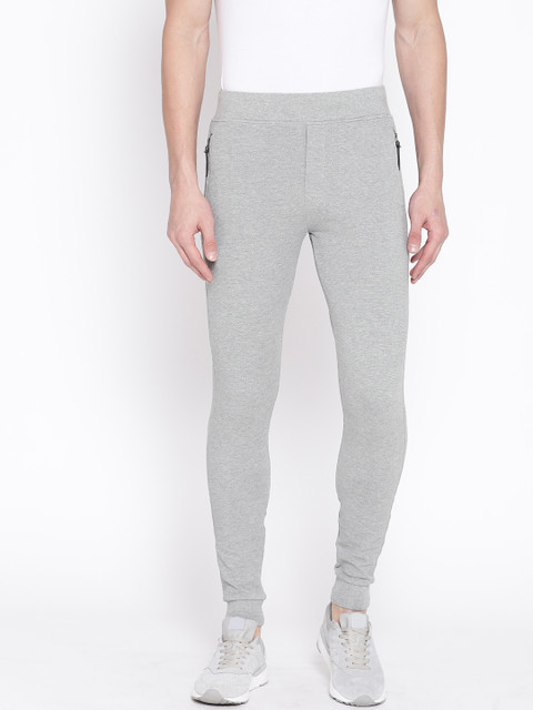 

Blackberrys Men Grey Melange Slim Fit Self Design Joggers