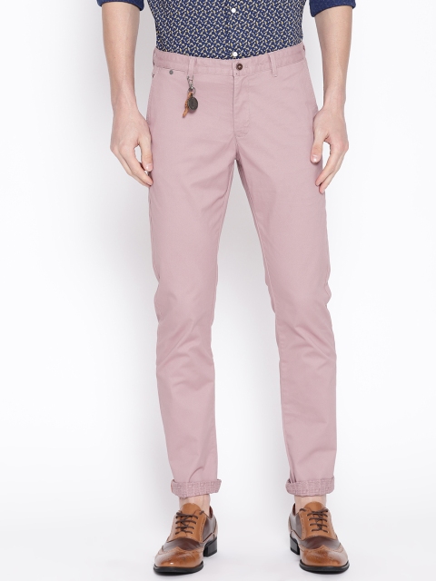 

Blackberrys Men Mauve Sharp Regular Fit Solid Chinos