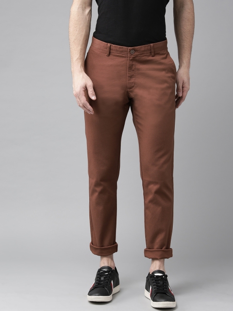 

Blackberrys Men Brown Phoenix Skinny Fit Textured Regular Trousers