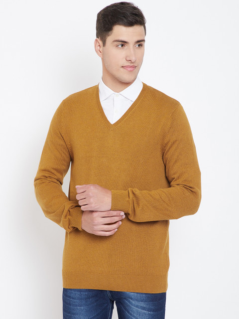 

Marks & Spencer Men Mustard Yellow Solid Sweater