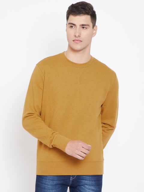 

Marks & Spencer Men Mustard Yellow Solid Sweatshirt