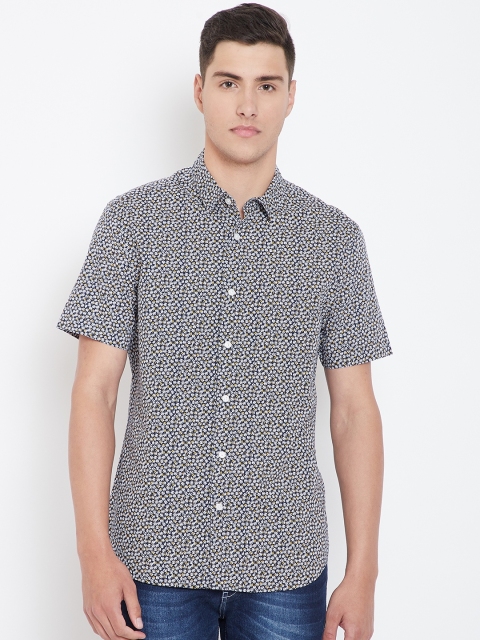 

Marks & Spencer Men Navy Blue & White Regular Fit Printed Casual Shirt