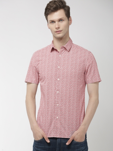 

Marks & Spencer Men White & Red Regular Fit Printed Casual Shirt