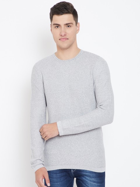 

Marks & Spencer Men Grey Melange Self Design Sweater