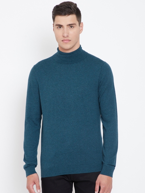 

Marks & Spencer Men Teal Blue Solid Sweater