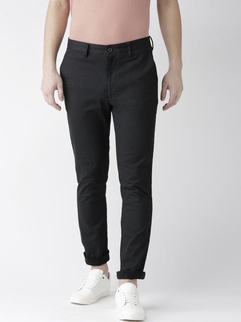 

Marks & Spencer Men Black Regular Fit Self Design Regular Trousers