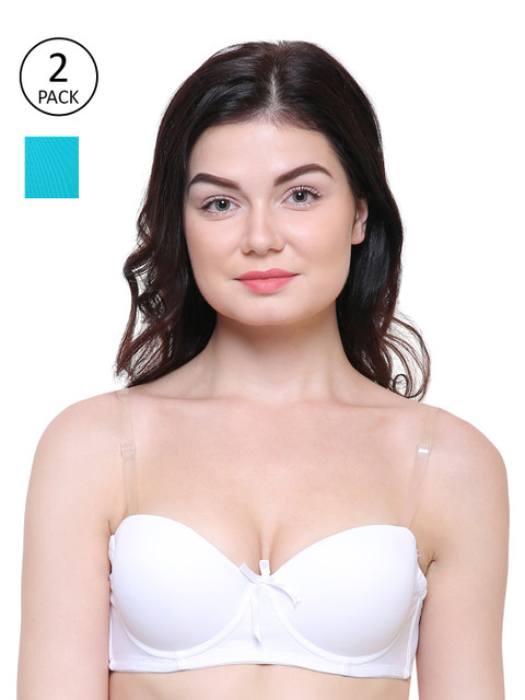 

Friskers Women Pack of 2 Solid Balconette Bras O-990-02-20, White