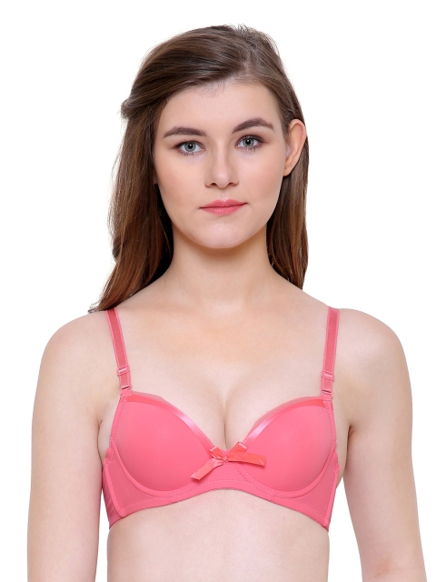 

Friskers Women Green Solid Push-Up Bra O-303-15, Orange