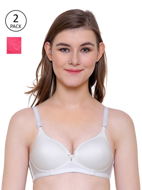 

Friskers Women Pack of 2 Solid Push-Up Bras O-2039-02-03, White