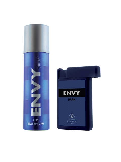 

Envy Men Set of Smart Burst Deodorant Spray & Dark Pocket Perfume, Blue