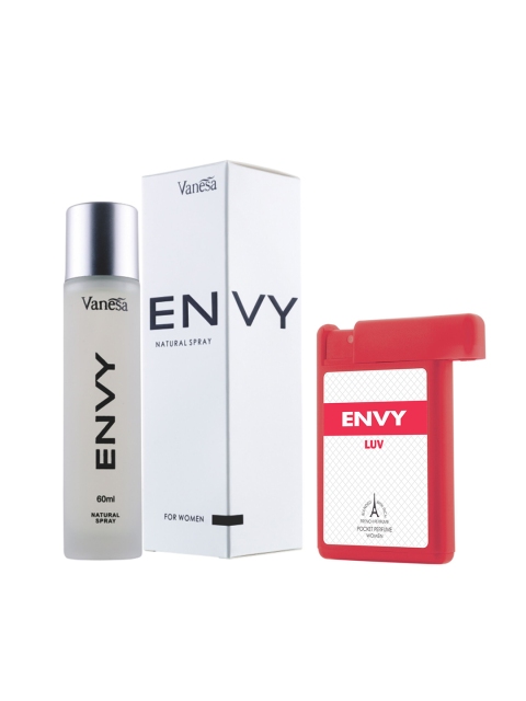 

Envy Women Eau De Parfum Natural Spray & Luv Pocket Perfume Fragrance Gift Set, White