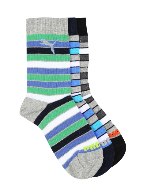 

PUMA Boys Set of 3 Above Ankle-Length Striped Socks, Multi