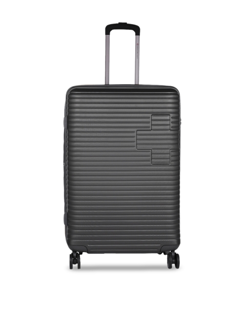 

SWISS MILITARY Unisex Grey Textured Large Trolley Suitcase