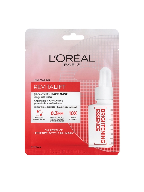 

L'Oreal Paris Revitalift Brightening Essence Pro-Youth Face Sheet Mask 30 g, White