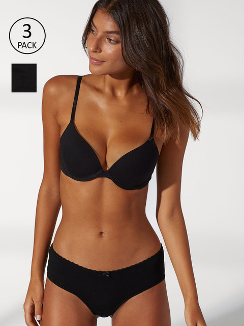

H&M Women 3-Pack Cotton Hipster Briefs, Black