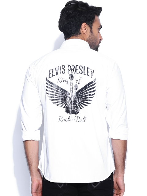 

Jack & Jones White Elvis Presley Printed Casual Shirt