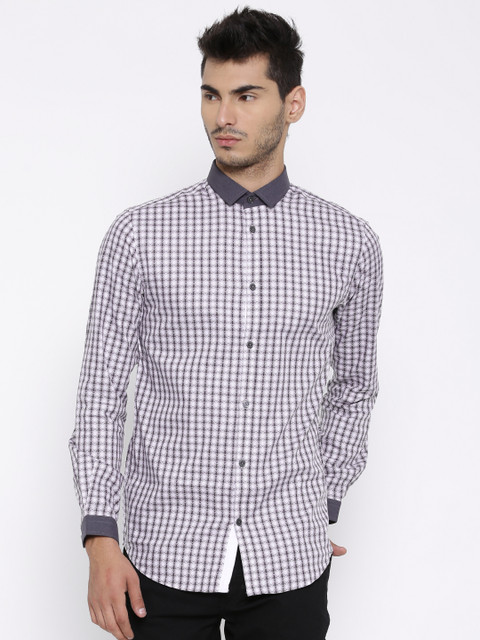 

Jack & Jones Grey & White Checked Slim Casual Shirt