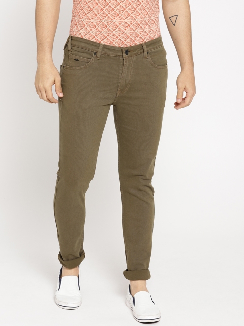 

Blackberrys Men Olive Green Skinny Fit Low-Rise Clean Look Stretchable Jeans