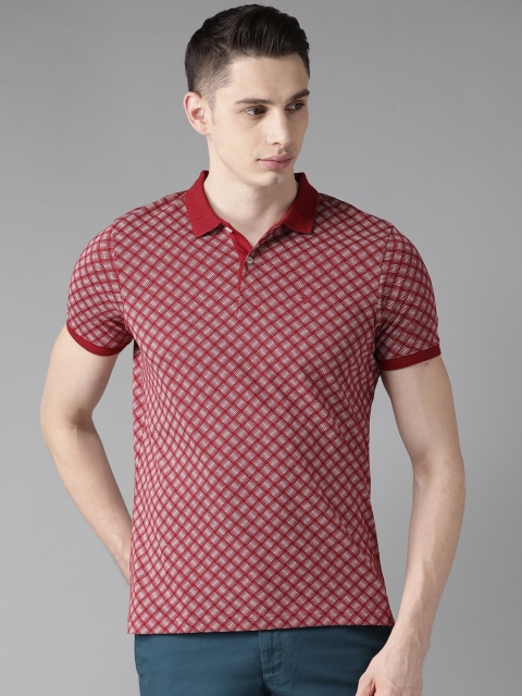 

Blackberrys Men Red & White Printed Polo Collar T-shirt