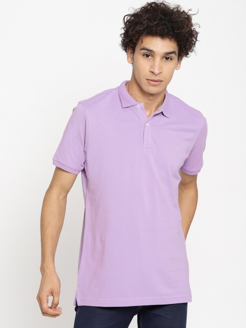 

Blackberrys Men Lavender Solid Polo Collar T-shirt