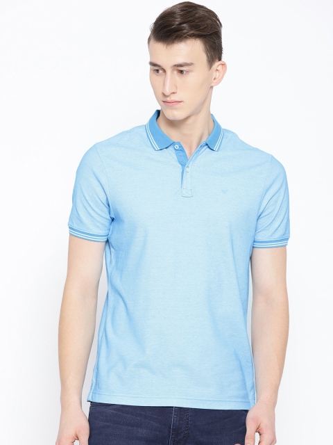 

Blackberrys Men Blue Solid Polo Collar T-shirt